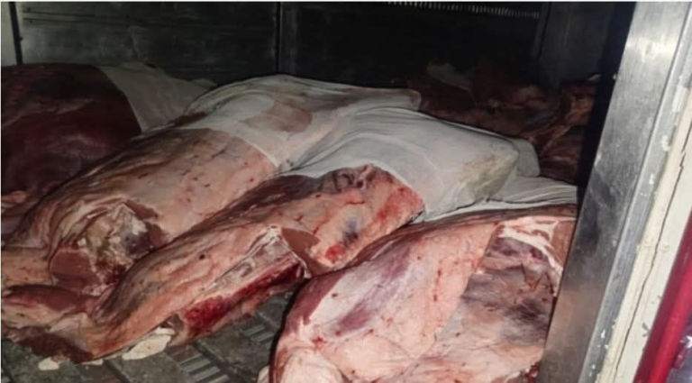 CONFISCAN 34.000 KILOS DE CARNE PRESUNTAMENTE DE CONTRABANDO EN MACHARETI, CON DESTINO A ARGENTINA